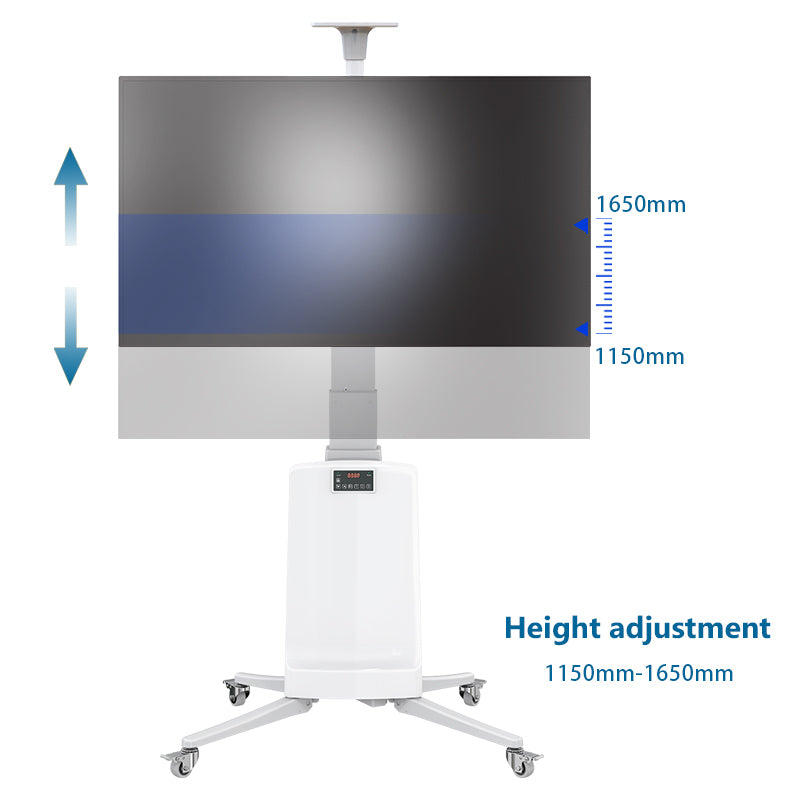 Mobile TV Stand Mount Bracket TW85 - Electric Height Adjustment 68kg capacity