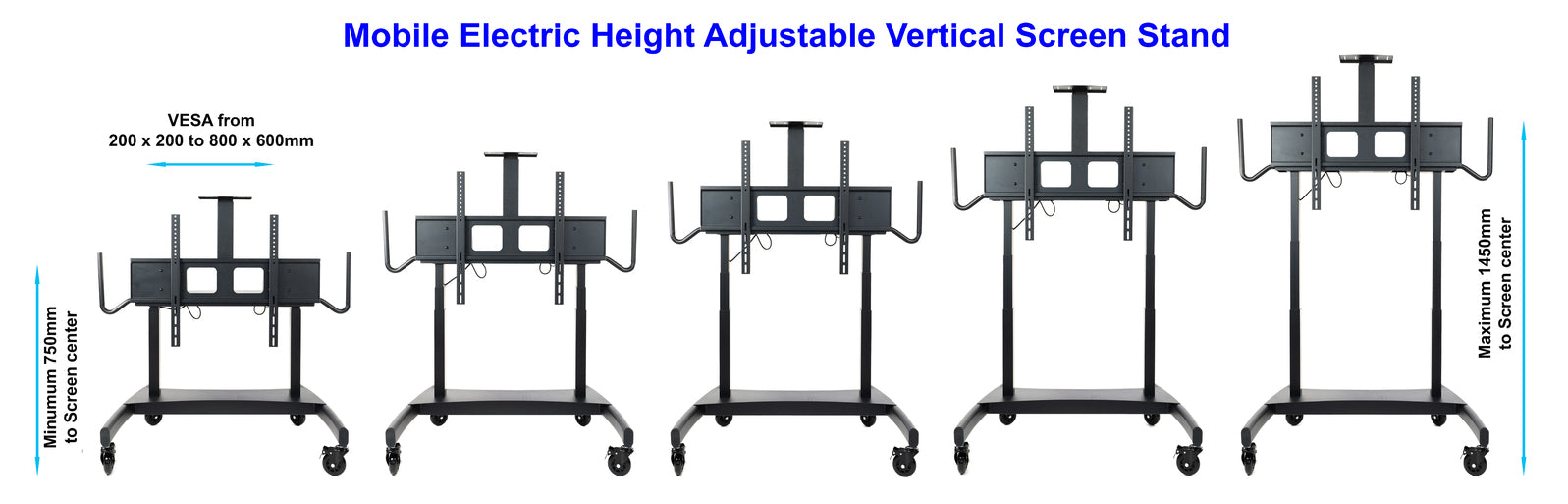 TW50 Electric Vertical Lift Touch Screen Tv Mount in Black