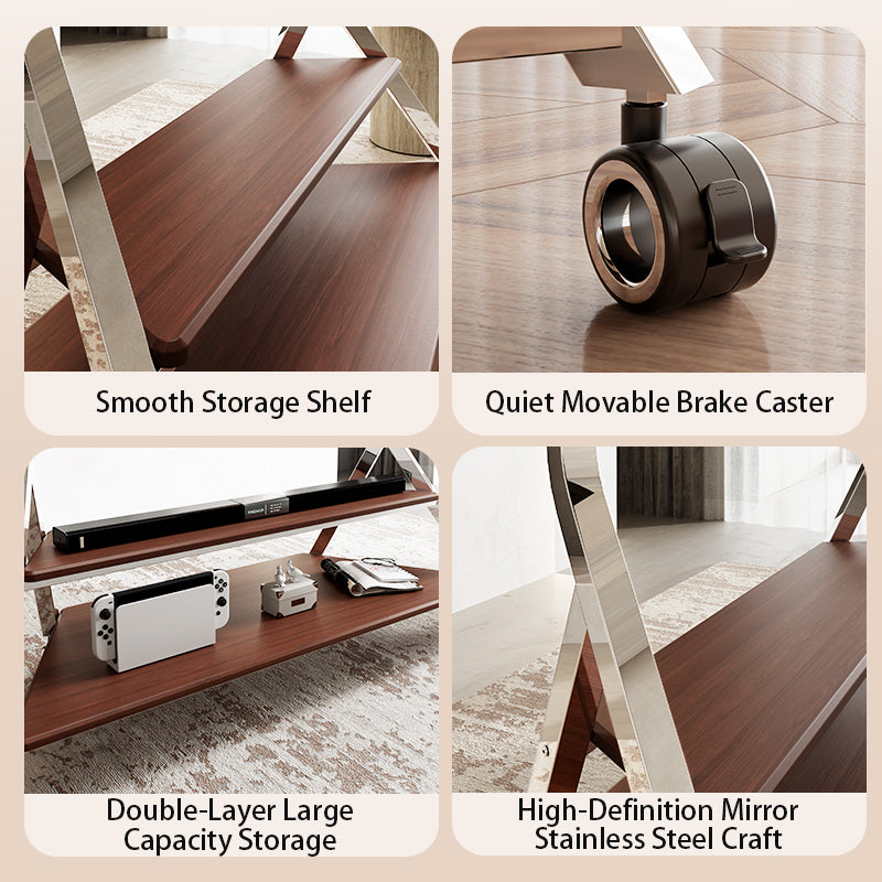 Large Tower Art Mobile TV Stand Trolley Mount Bracket with Storage 50-100 inch