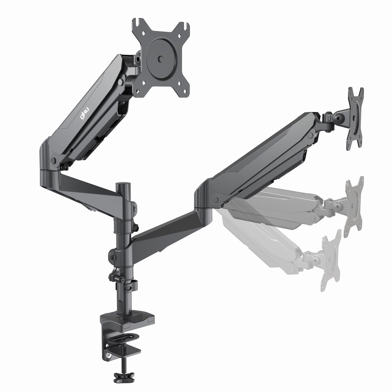 gku™ PRO-Riser V2 Dual LCD Monitor Desk Mount