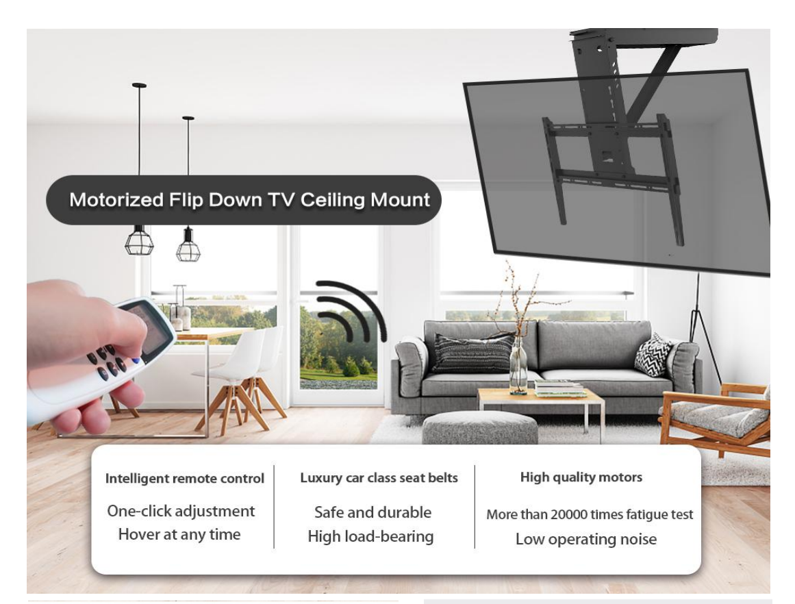 Motorised Flip Down TV Ceiling Mount for 37"-75"TVs