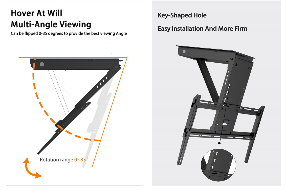 Motorised Flip Down TV Ceiling Mount for 37"-75"TVs