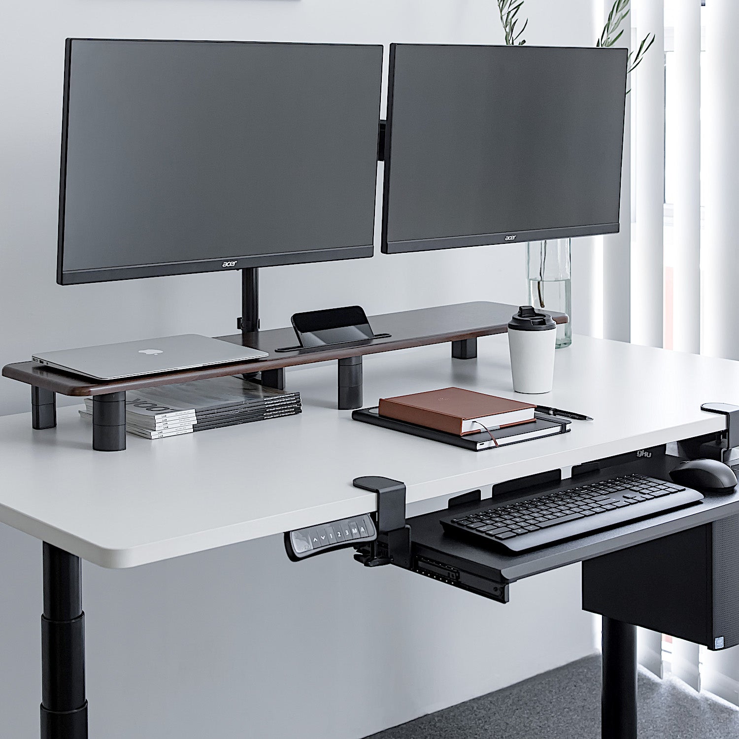 gku™ PRO-Riser V2 Dual LCD Monitor Desk Mount