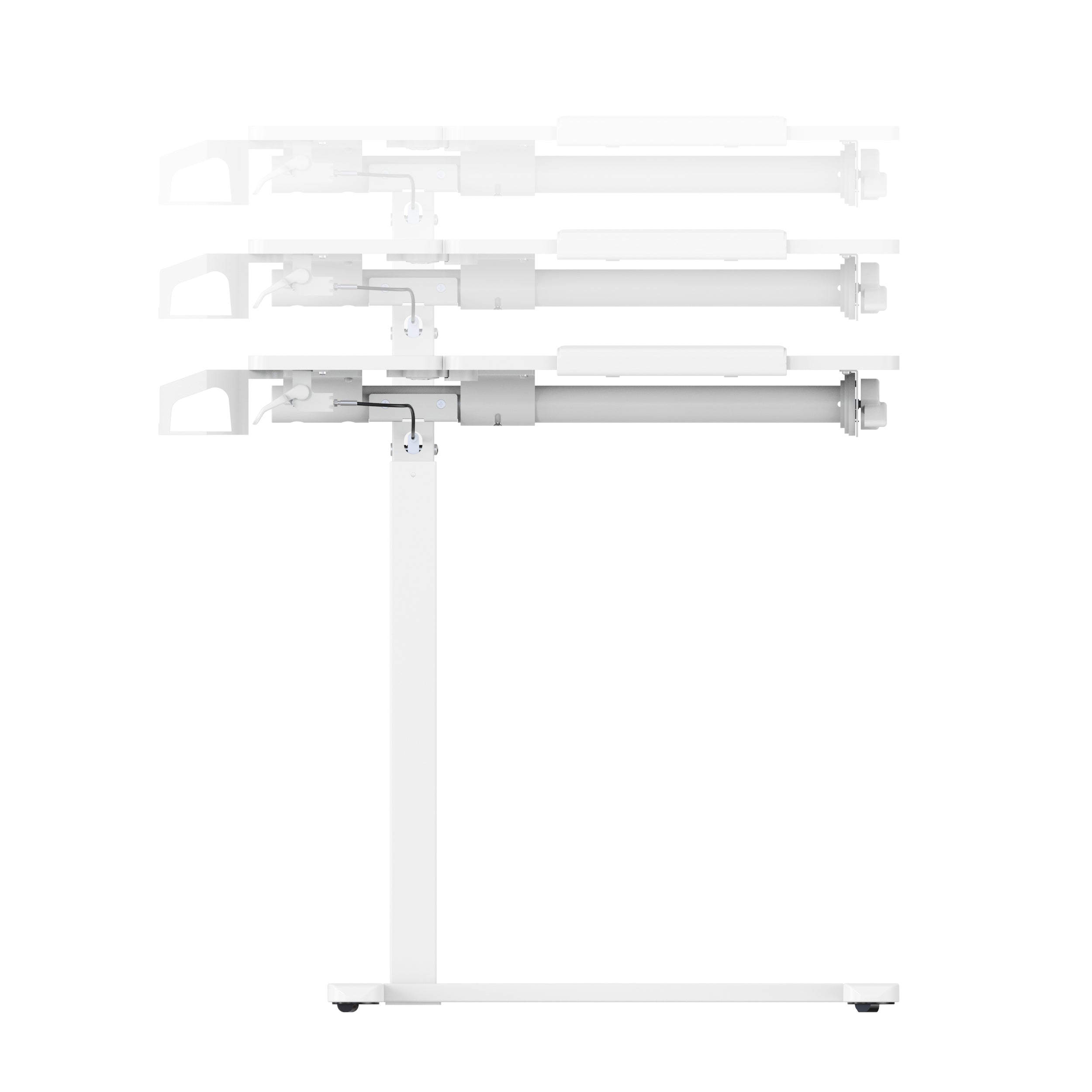 Gku Adjustable Height Overbed Side Table | Tilting Split Laptop Desk with Cup Holder, Mobile Sofa Standing Desk FA127 White