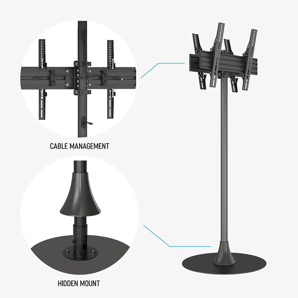 TV Signage Floor Stand – Single or Back-to-Back Display | MTESF02