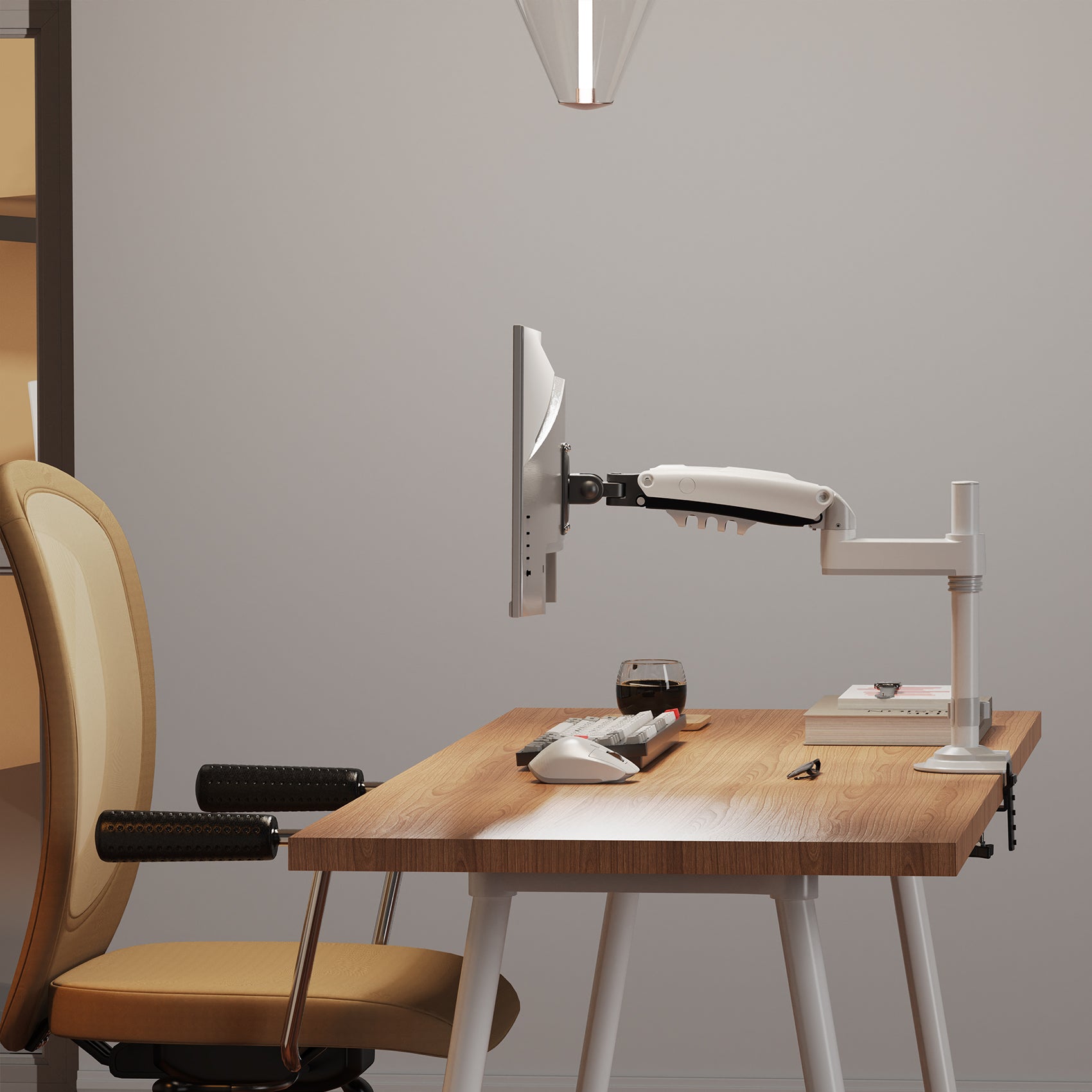 NB Desktop Monitor Pole Mount Gas Strut Arm 17"-30" up to 9 kg H100