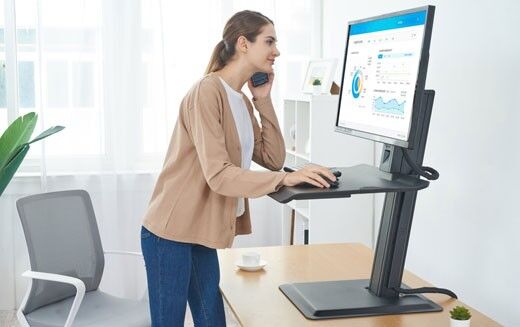 Free Standing Screen Sit Stand 22"-32" up to 11kg - white