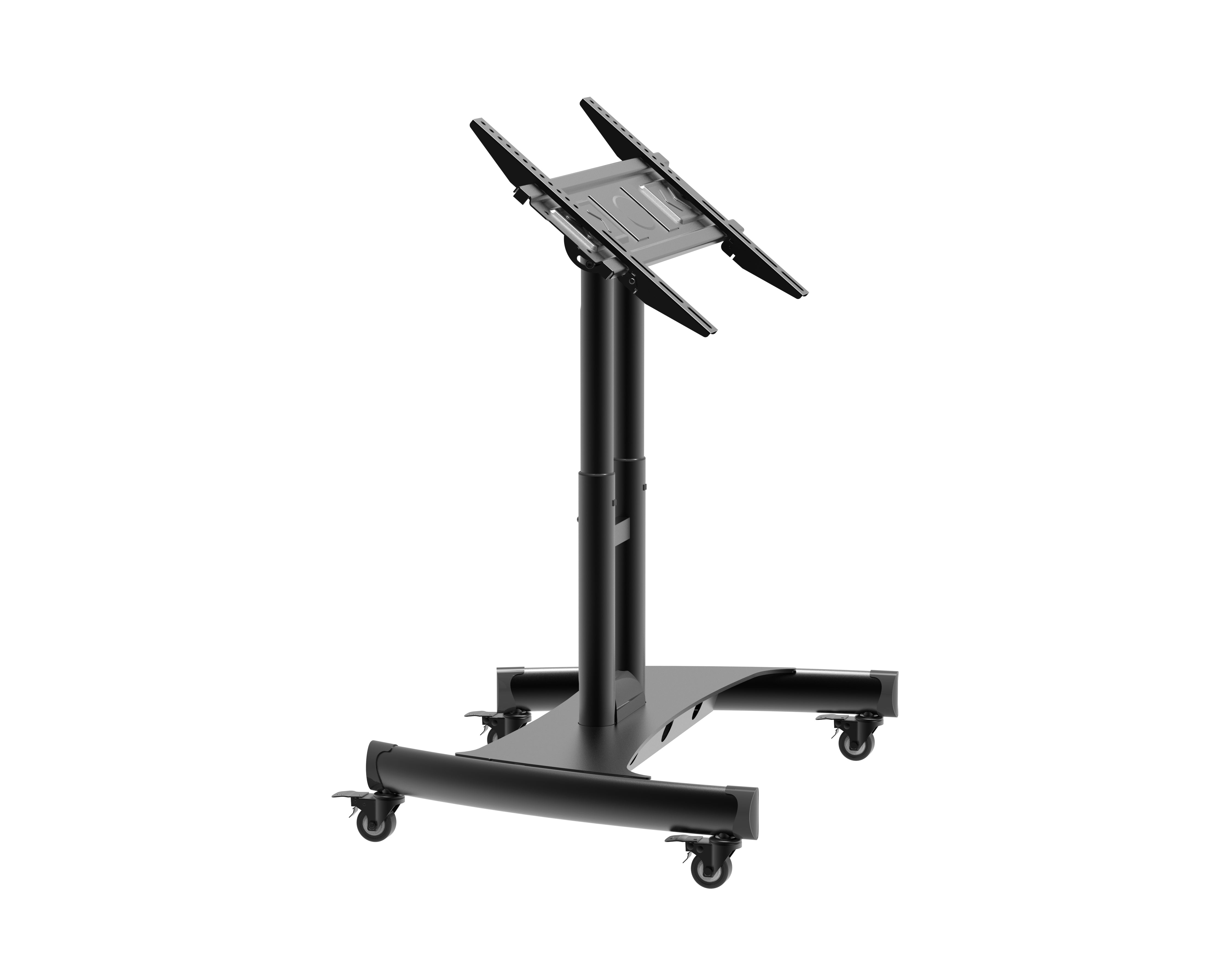 Steel TV Mobile Cart Reduced Height Tilting mobile Touch Screen Stand - T104xs