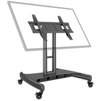 Steel TV Mobile Cart: AVA50 Reduced Height Tilting mobile TV Stand - Black
