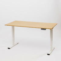 Electric Standing Desk for professionals - GKU Prolift 1400mmx700mm bamboo desk white frame