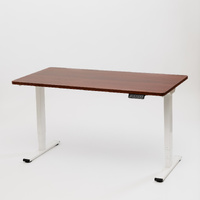 Electric Standing Desk for professionals - GKU Prolift 1400mmx700mm mahogany desk white frame