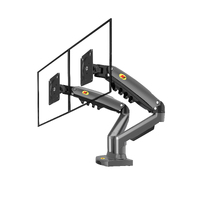 NEW Model - Dual Screen Desktop Mount: F160-G 2kg to 9kg per arm 17" to 27" Gunmetal Grey