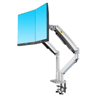 NEW F195A Dual Screen Desktop Monitor Mount 3-12kg per arm - Silver
