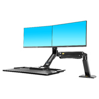 NB Dual Monitor Sit Stand plus Keyboard FC40-2A-B Sit/Stand Desk - Black