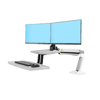 22"-27" FC55-2A-W Sit Stand Desk Dual Screen Mount White
