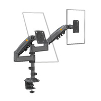 2024 NB H180 DUAL SCREEN DESKTOP MONITOR ARM 17" - 27" UP TO 9KG PER ARM - Gunmetal Grey