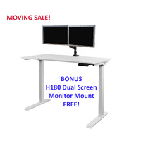 Flexi-Desk HA-119 Electric Sit/Stand White Desktop White Frame