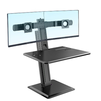 North Bayou S100 Dual Monitors Sit Stand Workstations, Fit 22”-27” Screens with Load Capacity 2-9kg