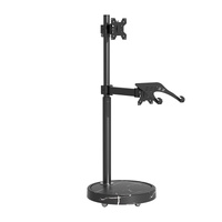 TV Monitor floor mobile stand black marble base-vesa 100 floor stand with laptop shelf