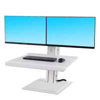 NB Free Standing Dual Screen Sit Stand 19"-27" up to 11kg - White