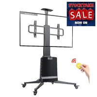 Mobile TV Stand TW85 - Electric Height Adjustment 68kg capacity - Black