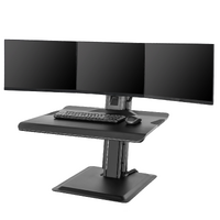Work station Standing TRIPLE Screen Sit Stand 19-27" up to 11kg - BLACK
