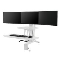 Work station Standing TRIPLE Screen Sit Stand 19-24" up to 11kg - white