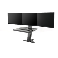 Work station Standing TRIPLE Screen Sit Stand 19-27" up to 11kg - BLACK