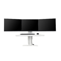 Work station Standing TRIPLE Screen Sit Stand 19-27" up to 11kg - WHITE