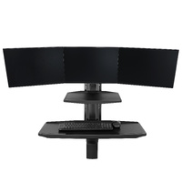 Work station Standing TRIPLE Screen Sit Stand 19-27" up to 11kg - black