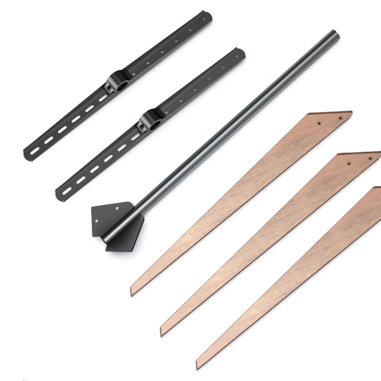 White Tripod TV Stand for 32-65 Inch TVs | Beech Wood Height Adjustable Floor TV Mount