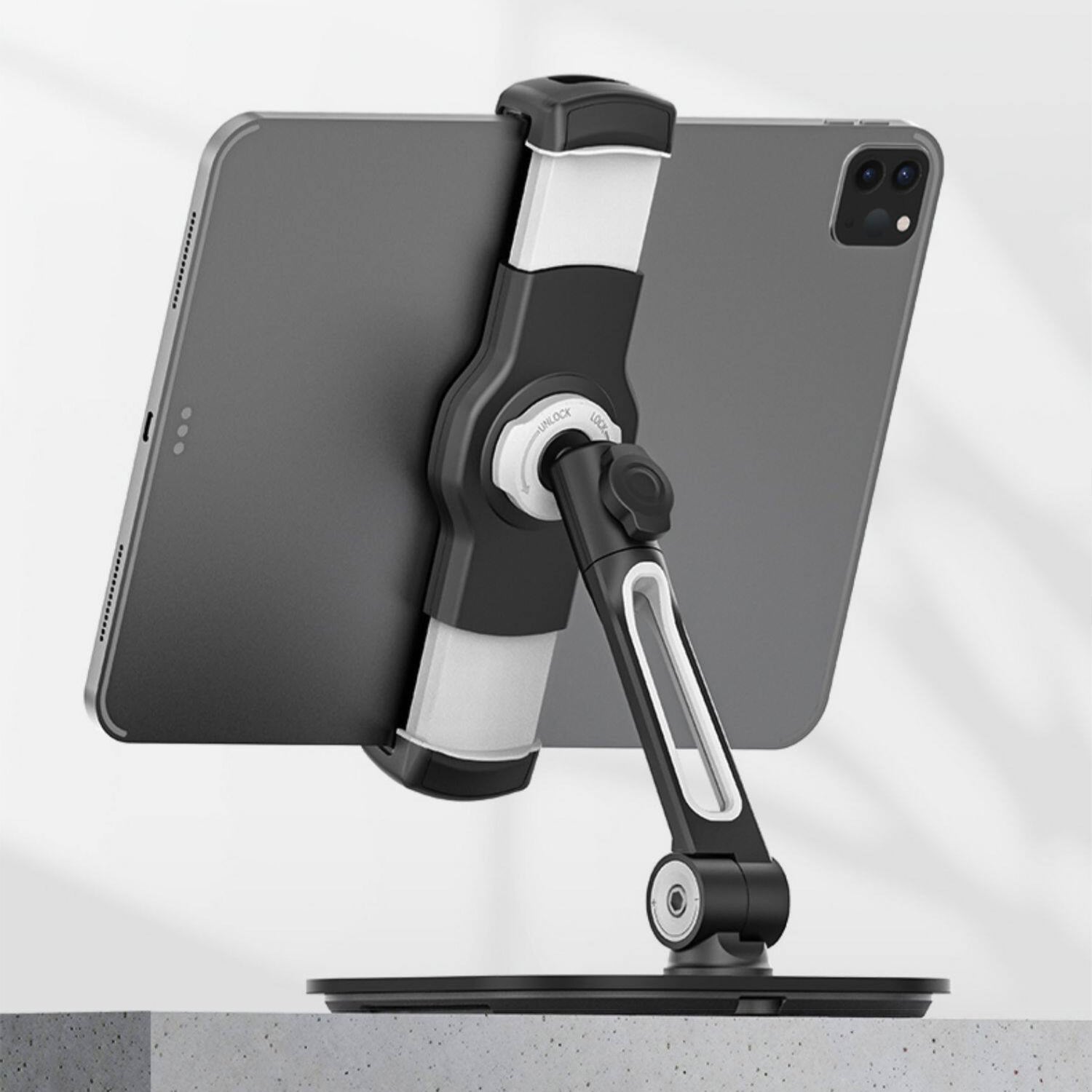 Universal Tablet & Smartphone Holder - 360° Rotation for Desk & Travel