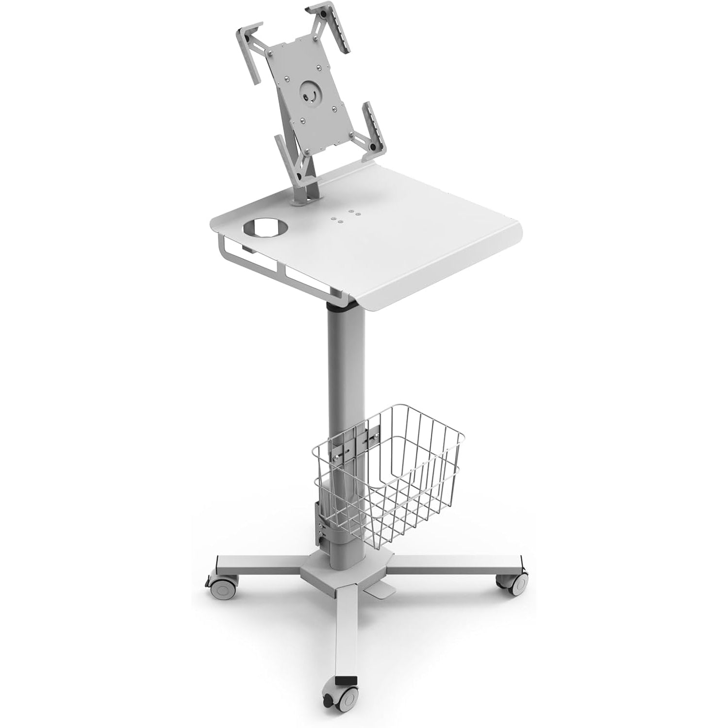 Adjustable Height Laptop Desk with Wheels Utility Medical Cart work station
