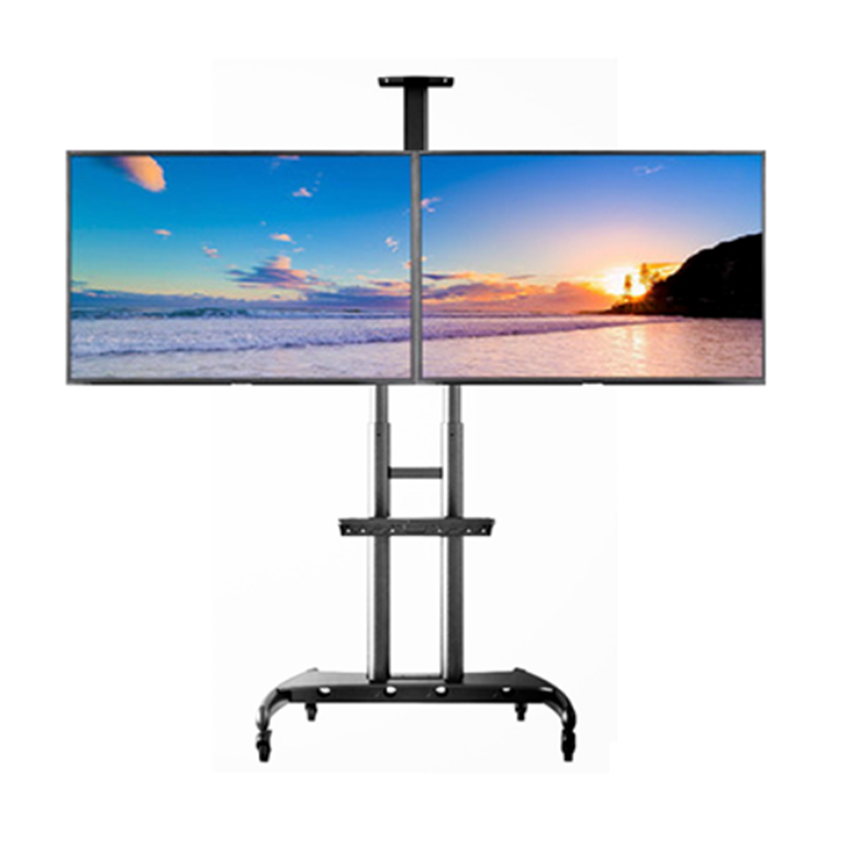 Dual tv dispaly stand on wheels 44-55 inch mc386