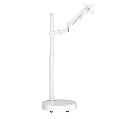 TV Monitor floor mobile stand Mount Bracket white marble base Gas Arm Shelf