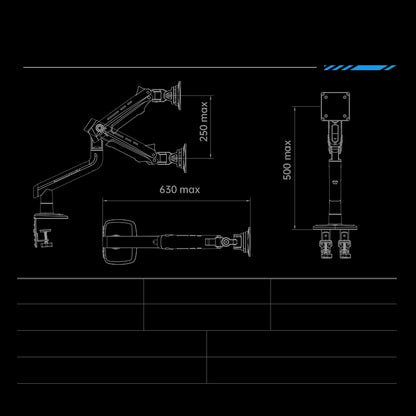 PINK RGB LIGHT Gaming Monitor Arm for Flat/Ultrawide/Curved Mount J5