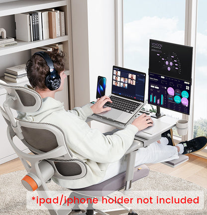 NEWTRAL Pro Laptop Table for Chair – Black | Adjustable Ergonomic Laptop Desk with Detachable Legs, Cup Holder & Monitor Mount