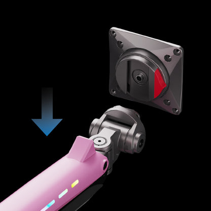 PINK RGB LIGHT Gaming Monitor Arm for Flat/Ultrawide/Curved Mount J5