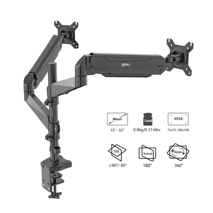 gku™ PRO-Riser V2 Dual LCD Monitor Desk Mount