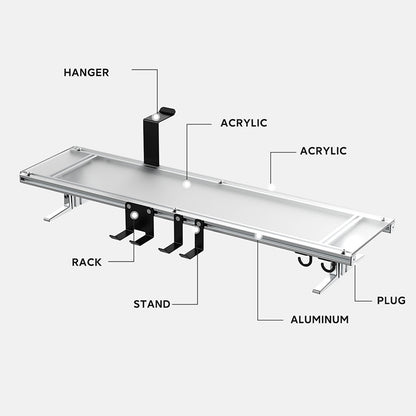 Ergonomic Monitor Riser with RGB Lighting Acrylic Aluminum Height Adjustable Dual Monitor Stand