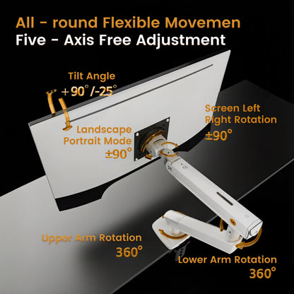 NB Mechanical Spring Monitor Arm | Full Motion Adjustable Desk Mount Bracket for 17-32 Inch Screens, VESA Compatible, Ergonomic, Gas Spring Alternative