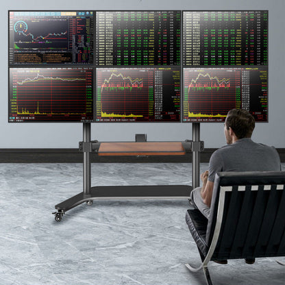 Multiple screen Stand Cart Mount Bracket  trolley gas arm metal