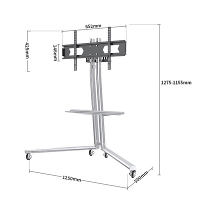 Pinnacle TV Art Mobile Stand stainless steel 32 to 65 inch