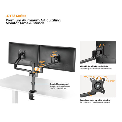 Premium Aluminum Articualting Monitor Arms Stands 4 screens