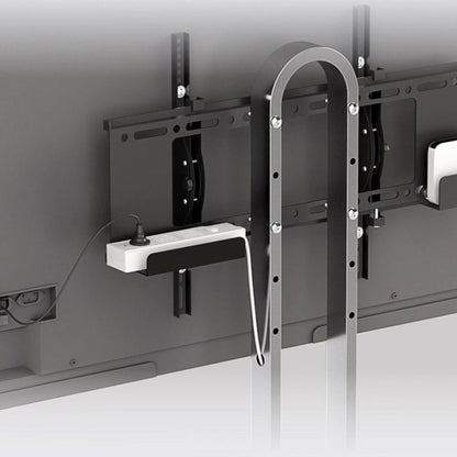 Silver Arc Mobile TV Stand with Rolling Wheels Artistic Floor TV Mount for 40-75 inch