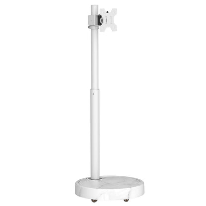 TV Monitor floor mobile stand Mount Bracket white marble base Gas Arm Shelf