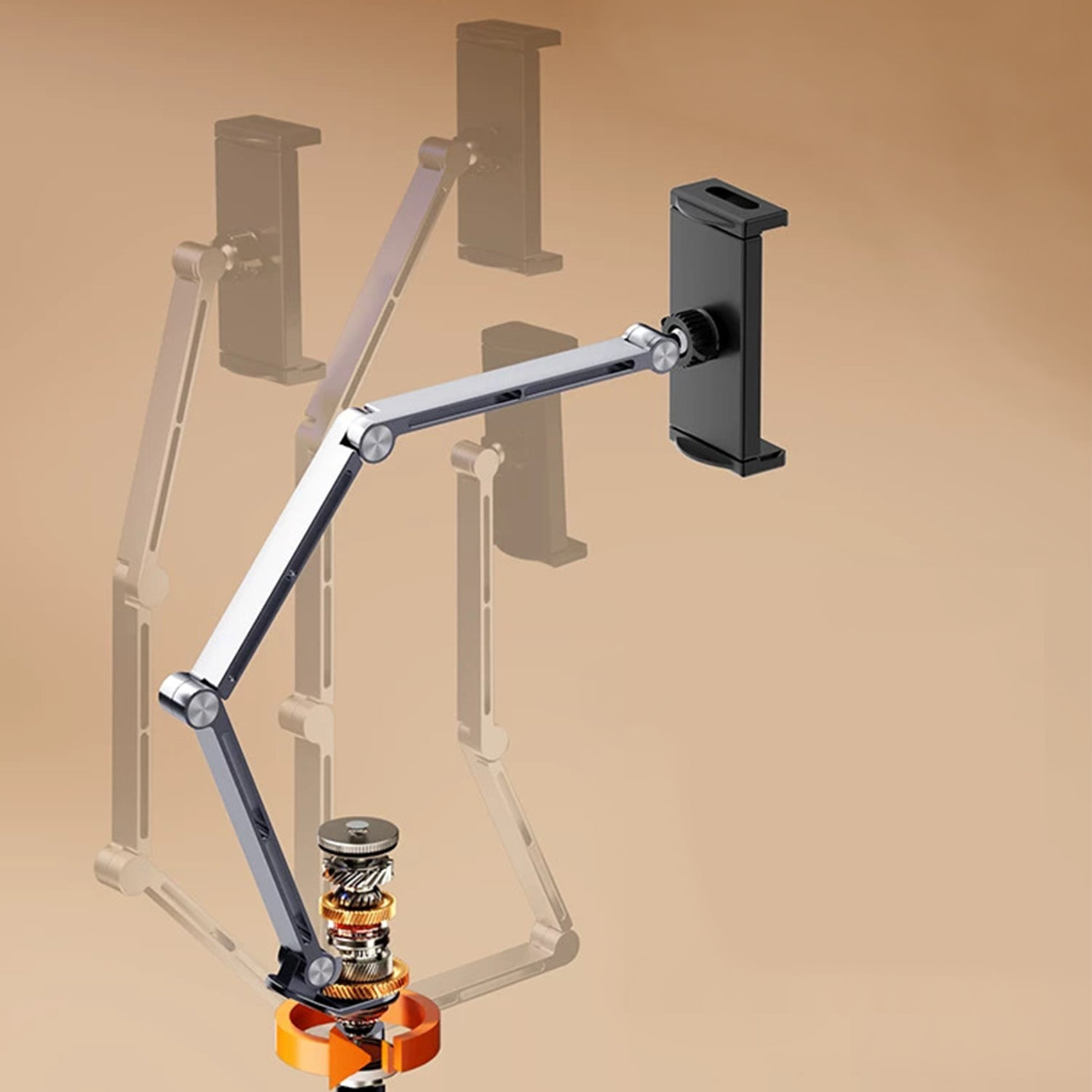 Aluminum Floor Tablet & Phone Holder Stand Mechanical Arm 360° Rotating