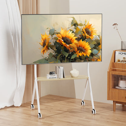 ORIENTED CLASSIC Art Mobile TV Stand Cart with Wheels 32-90 inch White