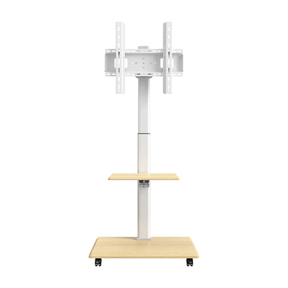 Floor TV Cart with Shelf | Swivel, Height Adjustable, Fits 26-65 Inch TVs, 40kg Capacity XZZDTP-05G