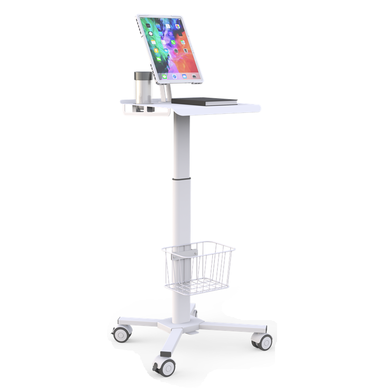 Adjustable Height Laptop Desk with Wheels Utility Medical Cart work station